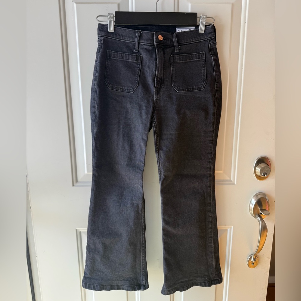 NWOT Gap High Rise 70s Flare Jeans in Basic Black